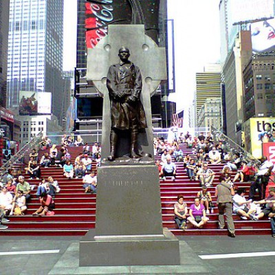 Father Duffy statue and the red stairs