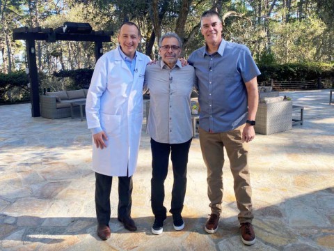 Dr. Steven Lome with Greg Gonzales and Michael Heillemann, the runners he saved