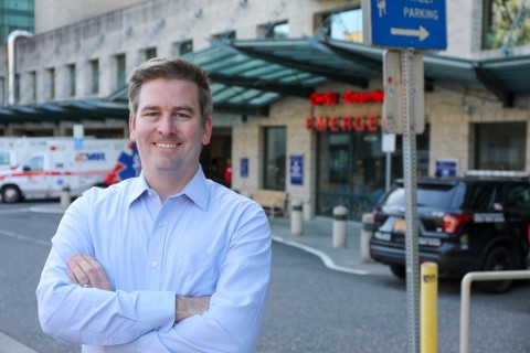 Joshua Lupton, MD, a survivor of cardiac arrest, is the lead author