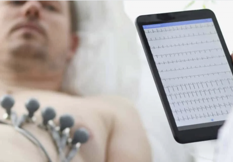 Man undergoing ECG test