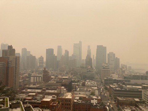 Smoky haze over NYC