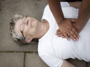 woman receiving CPR
