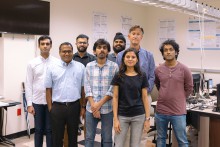 Dr. Sriraam Natarajan (second from left) with members of the Statistical Artificial Intelligence and Relational Learning Group