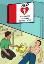 cartoon of AED