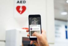 phone with AED in background