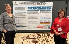 Sarah Perman, MD, and Mary Newman, MS, present poster
