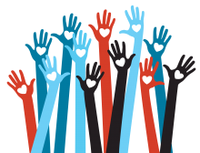 Hands and hearts icon